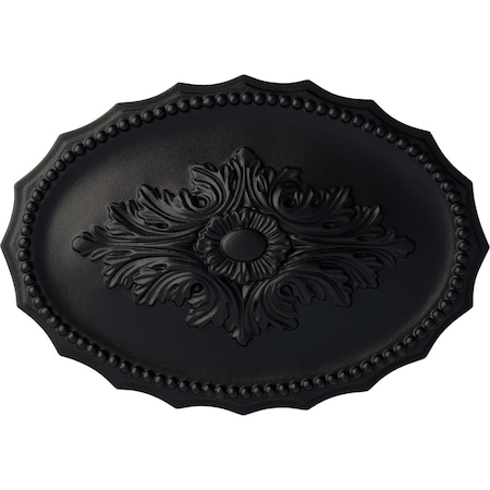 Ekena Millwork Oxford Ceiling Medallion, Hand-Painted Steel Gray, 16 7/8"W x 11 3/4"H x 1 1/2"P CM16OXSGS